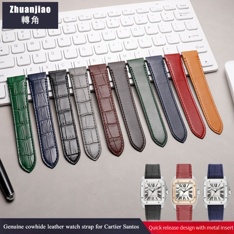 Cartier Watch Santos - Hochwertiges Uhrenarmband aus Rindsleder für Cartier
