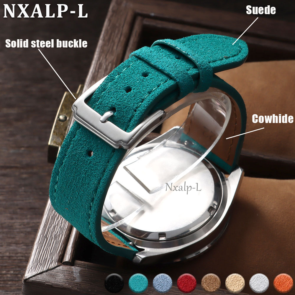 Suede Strap Watch - Langlebiges Wildleder-Rindsleder-Uhrenarmband 18mm 19mm 20mm 22mm