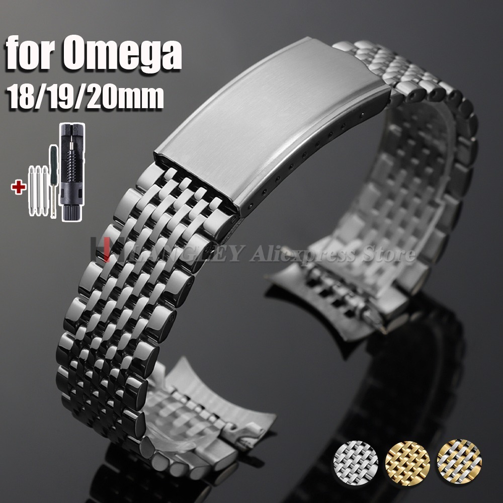 Omega Watch Seamaster - 18mm 19mm 20mm Edelstahl-Uhrenarmband für Omega