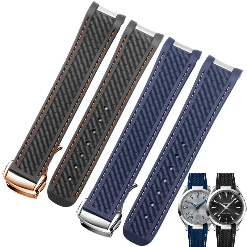 Omega Watch Seamaster - Gebogenes 20-mm-Gummiarmband, passend für Omega AT150