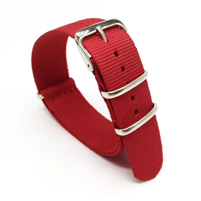 Nato Strap Nylon - Rotes Nylonband für Herren und Damen,