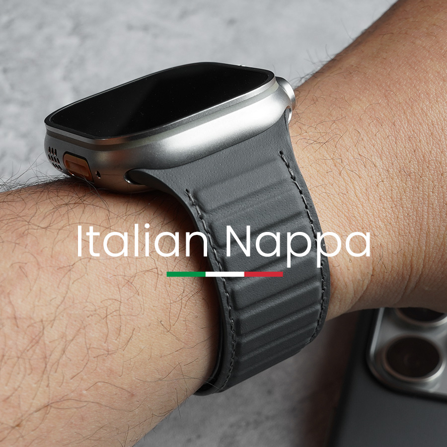 Suede Strap Watch - Magnetisches Nappa-Echtarmband für Apple Watch Ultra
