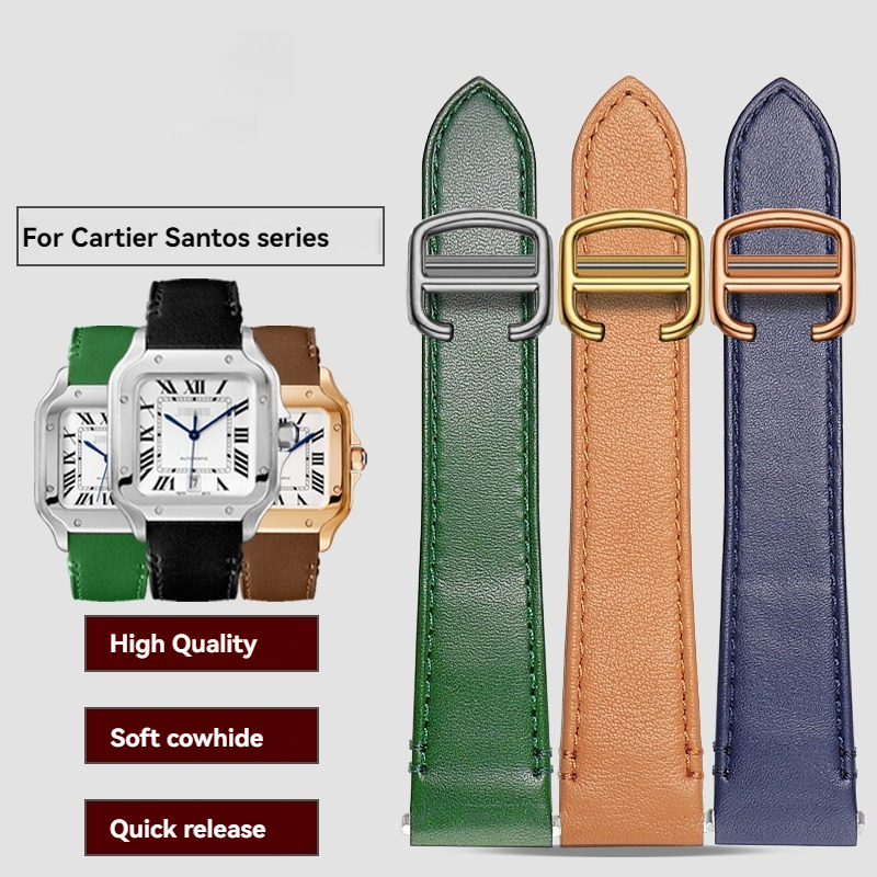 Cartier Watch Santos - 19mm 21mm Lederarmband für Cartier Santos