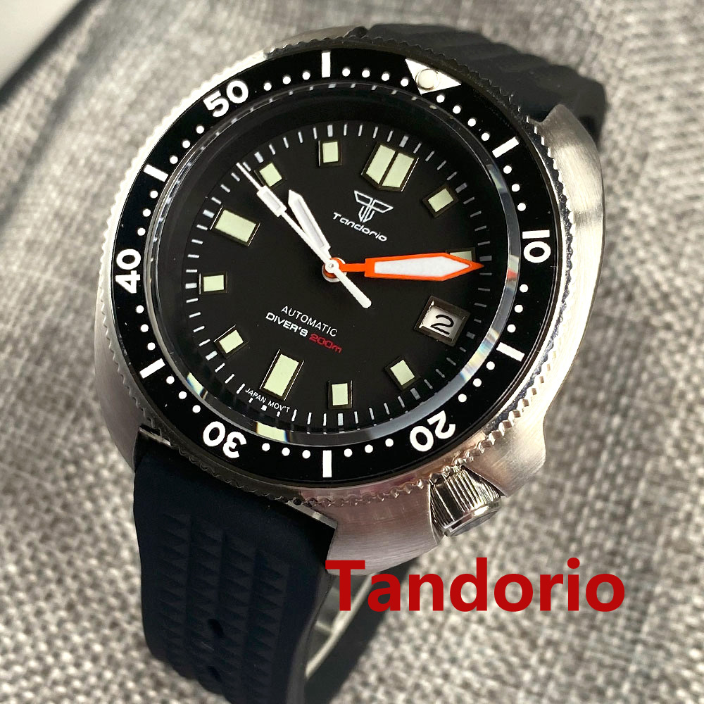 Rubber Strap Diver - Tandorio 44mm Japan NH35/PT5000 Uhrwerk Automatik