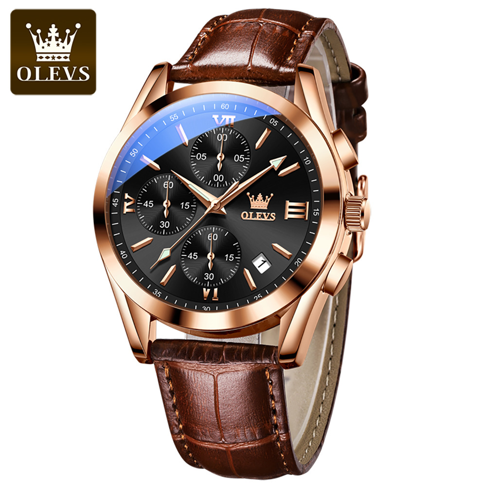 OLEVS 2872 Chronograph Quarz-A – Leather Watch Band Men Bewertung und Preis
