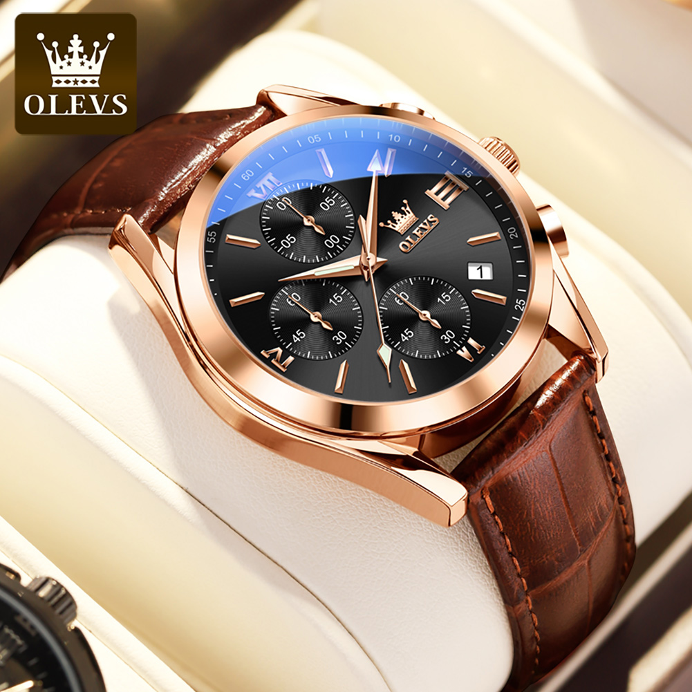 OLEVS 2872 Chronograph Quarz-A – Leather Watch Band Men Bewertung und Preis