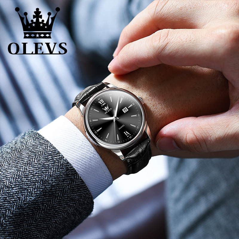 Olevs Quarz Herren uhr modisch – Leather Watch Band Men Bewertung und Preis