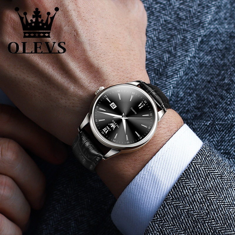 Olevs Quarz Herren uhr modisch – Leather Watch Band Men Bewertung und Preis