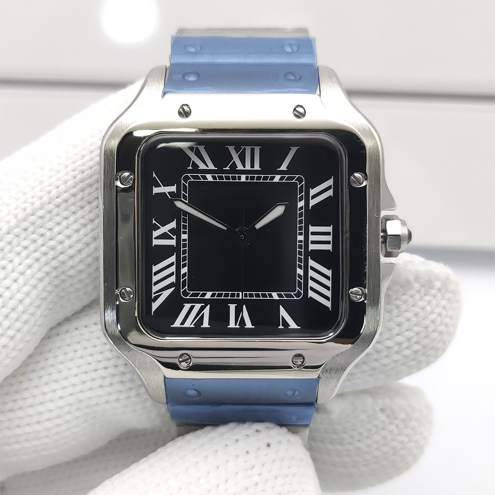 Herrenuhren mit quadratischem  – Cartier Watch Santos Bewertung und Preis