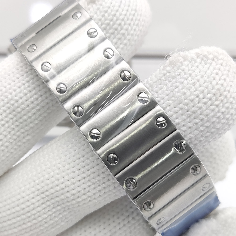 Herrenuhren mit quadratischem  – Cartier Watch Santos Bewertung und Preis